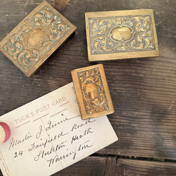 Antique Brass Match Box Case