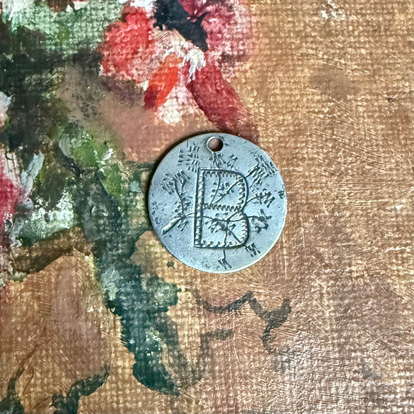 Victorian B Love Token Charm