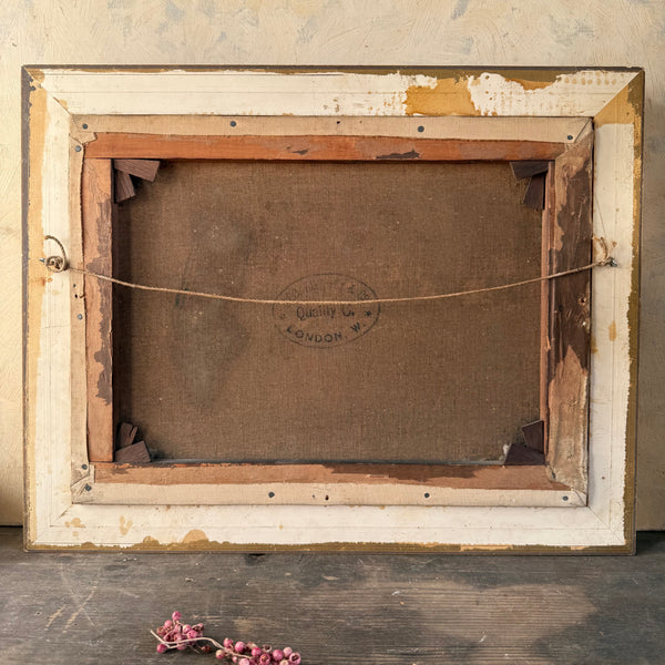 Antique 1920 Cow Painting on Canvas