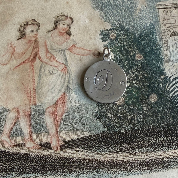 Victorian D Love Token Charm