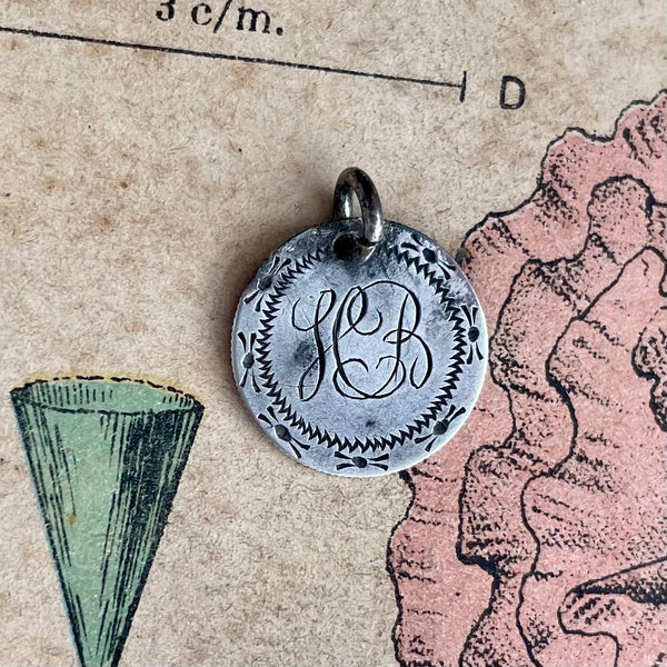 Victorian HB initial Love Token Charm