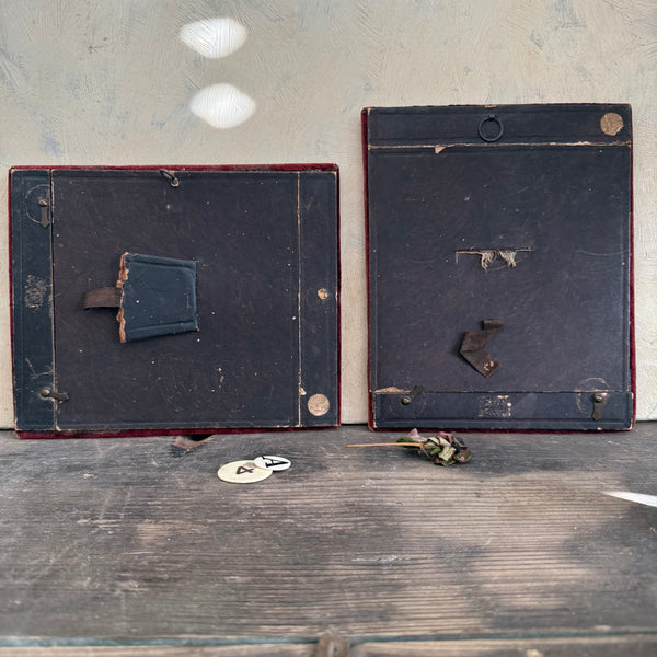 Pair Antique Victorian Velvet Frame