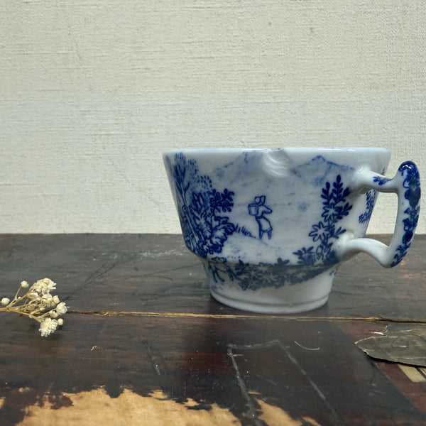 Victorian Blue Transfer Cow Cup