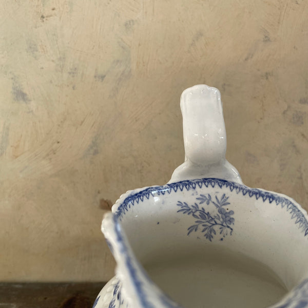 1830s Antique Blue Floral Transfer Jug