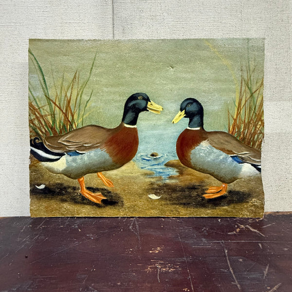 Vintage Duck Painting on Board