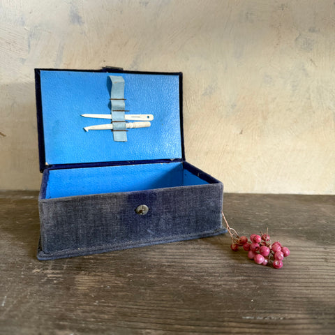 Antique blue Velvet Box