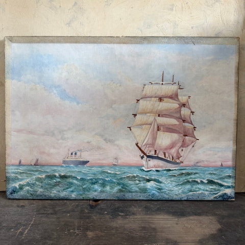 Antique Boat 1922 Painting on Canvas