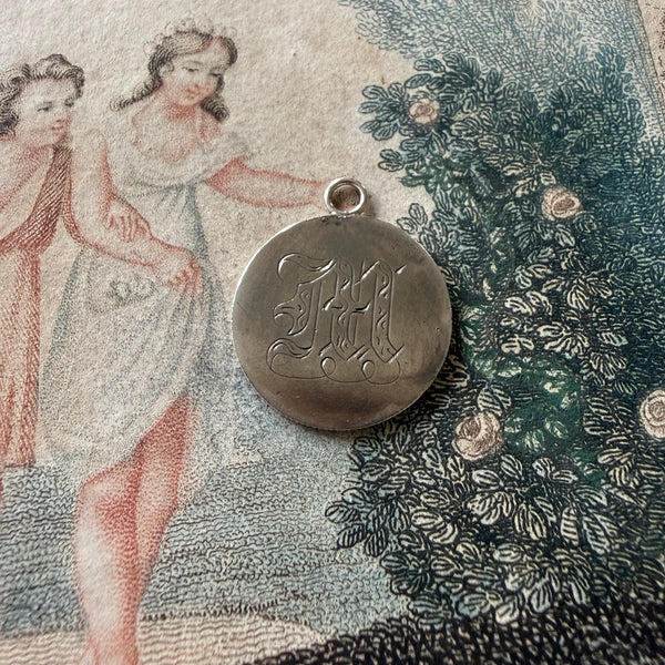Victorian M Love Token Charm