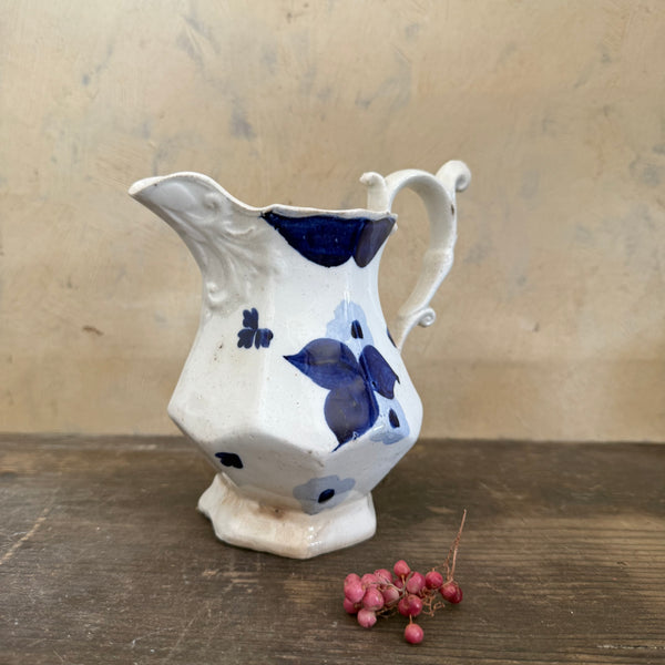 Antique Blue Floral Jug