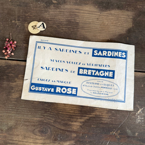 Vintage French Sardines Sign