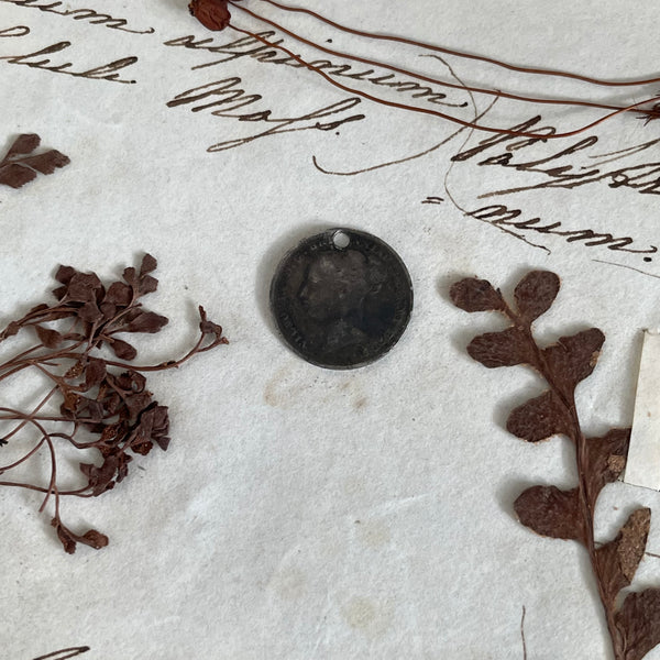 Victorian Floral Pictorial Love Token Charm