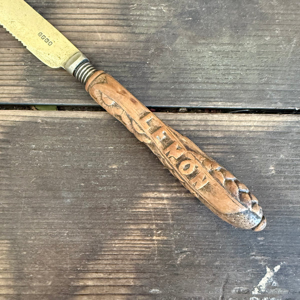 Antique Lemon Carved Handle Knife