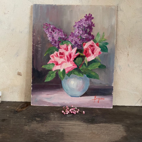 Vintage French Flower Painting