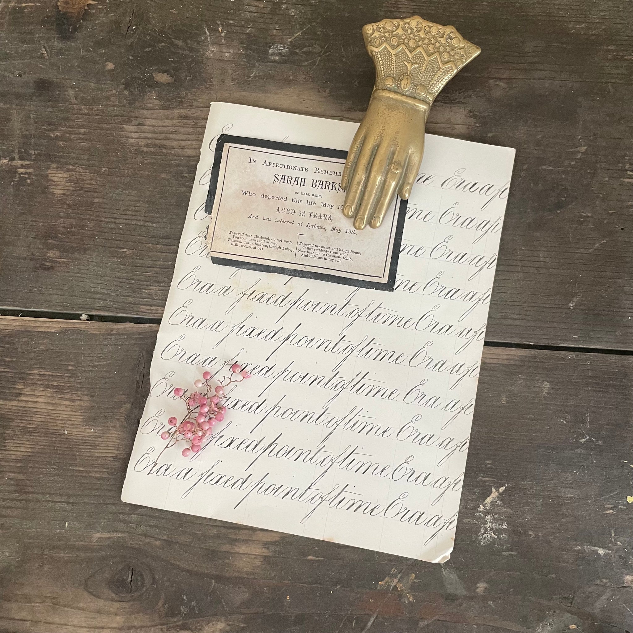Antique Brass Hand Paper Clip
