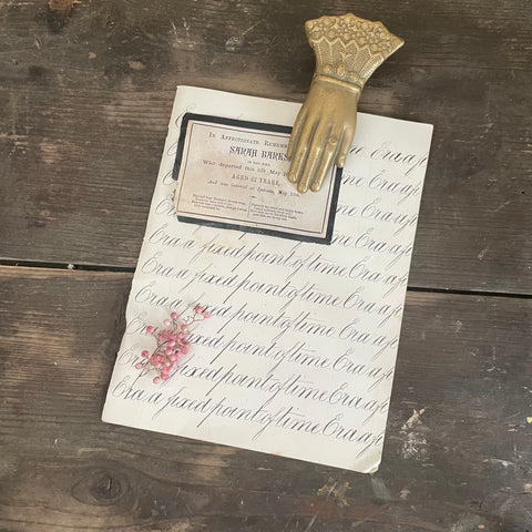 Antique Brass Hand Paper Clip