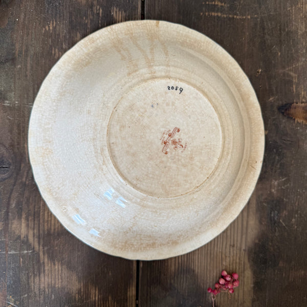 Antique Crazed Floral Bowl