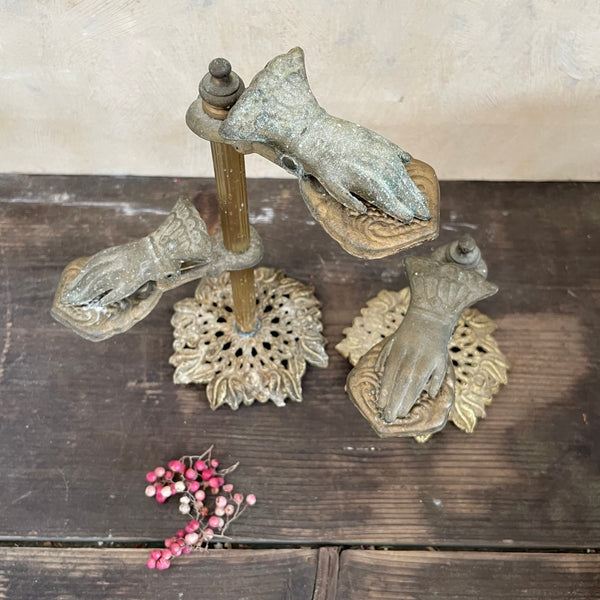 Antique Brass Stand Hand Paper Clips