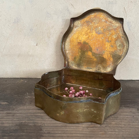 Antique Brass Trinket Pot