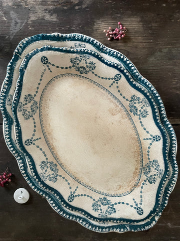 Two Large Antique Meat Plates