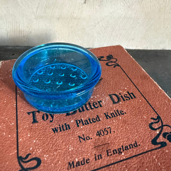 Vintage Miniature Childs Carved Butter dish