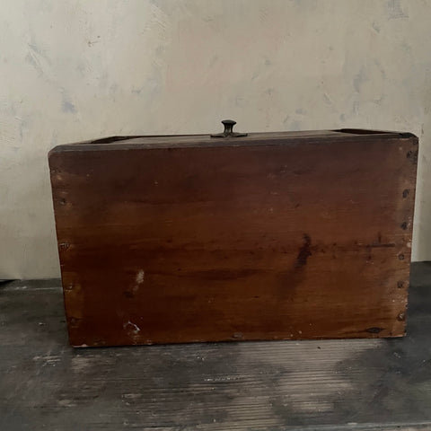 Antique Large Flower Slide Lid Box