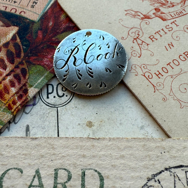 Victorian R COOK Love Token Charm