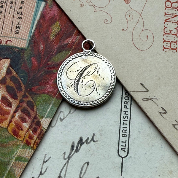 Victorian C Love Token Charm