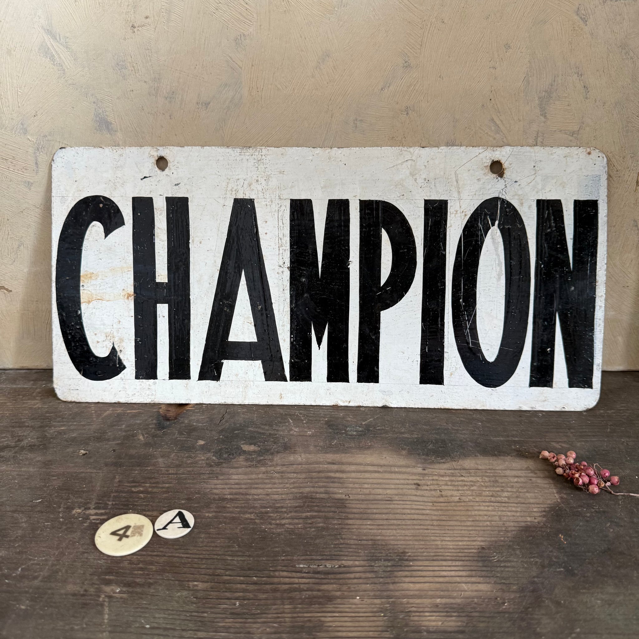 Vintage Champion Metal Sign