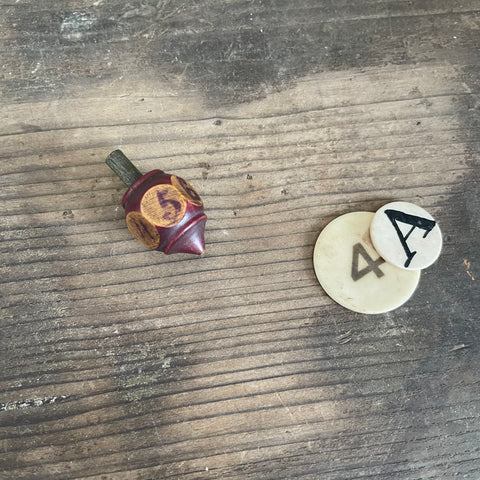 Antique Treen Spin Dice