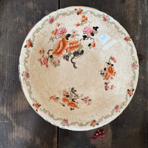 Antique Crazed Floral Bowl