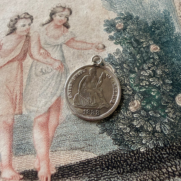 Victorian M Love Token Charm