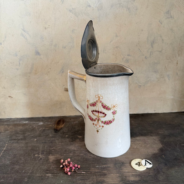 Antique Crazed Transferware Jug