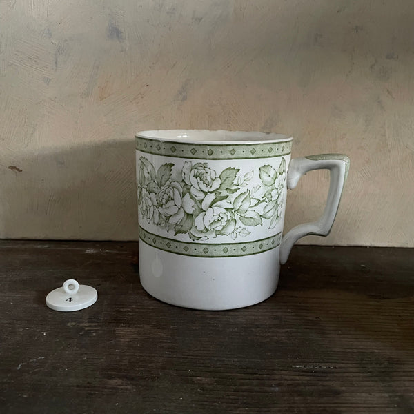 Large Victorian Green Patterned Mug