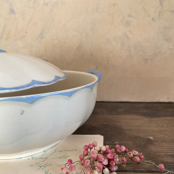 Vintage Blue Edge Tureen