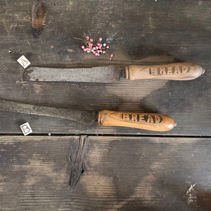 Antique Bread Carved Handle Knives