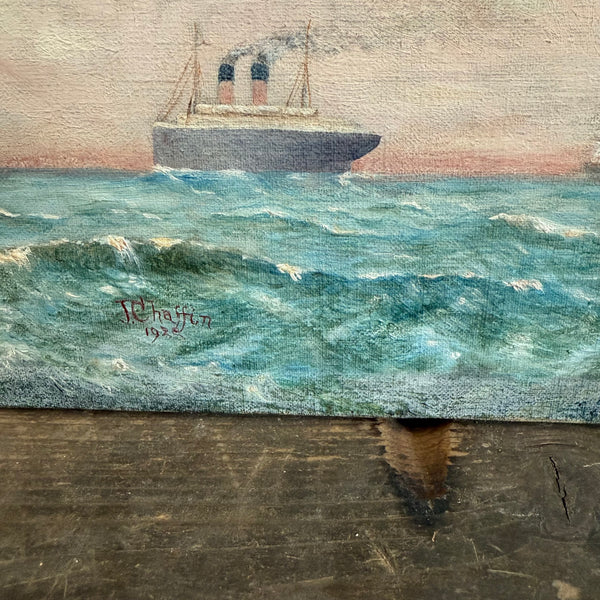 Antique Boat 1922 Painting on Canvas