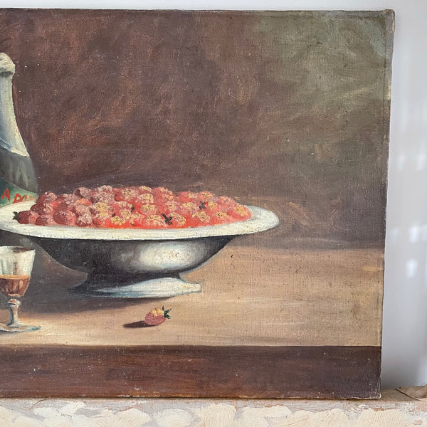 French Strawberries & Champagne Painting