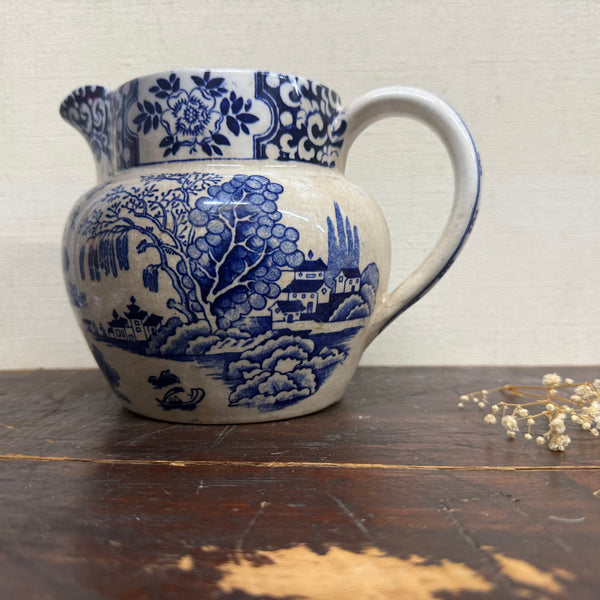 Antique Victorian Blue Floral Jug