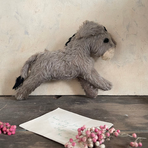 Antique Worn Straw Filled Donkey