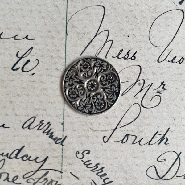 Victorian Floral Pictorial Love Token Charm