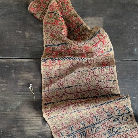 Antique Long Victorian Sampler
