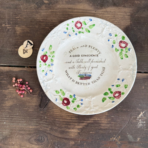 Antique 1840s Motto Plate