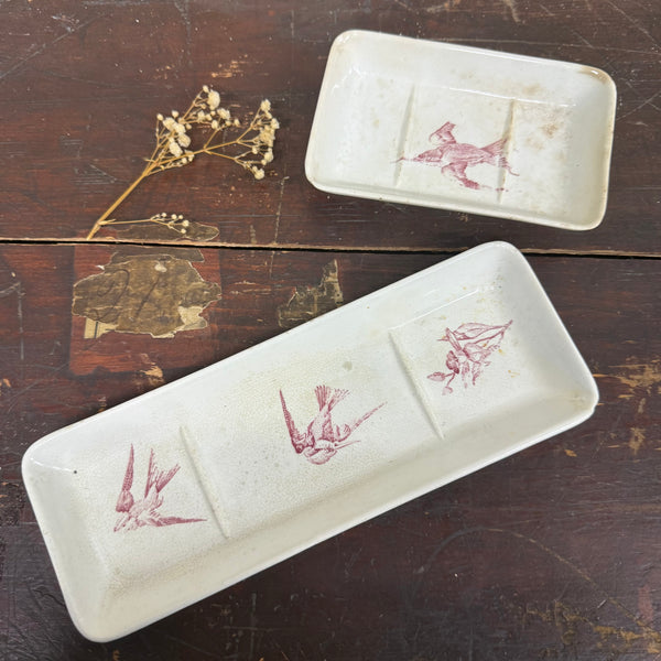 Antique French Bird Ceramic Dish