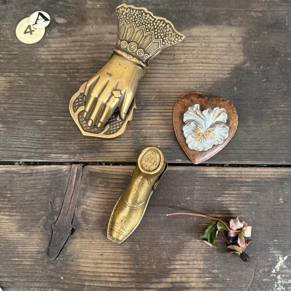 Antique Brass Hand Paper Clips