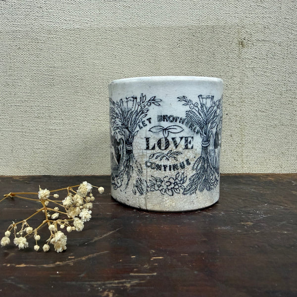 Antique Victorian Brotherly Love Transfer Cup