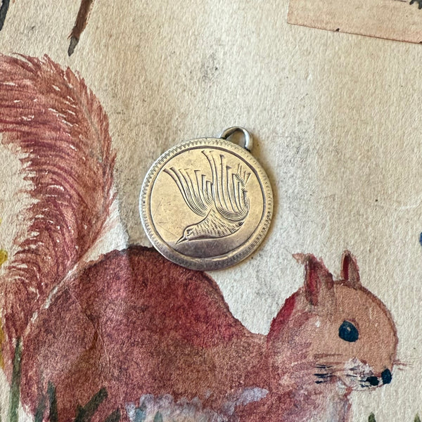 Victorian Bird Love Token Charm