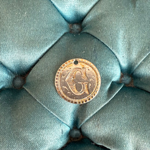 Victorian G Love Token Charm