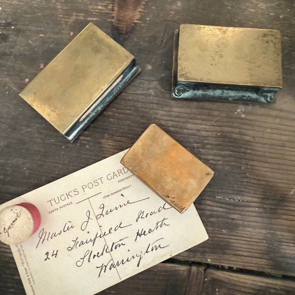 Antique Brass Match Box Case