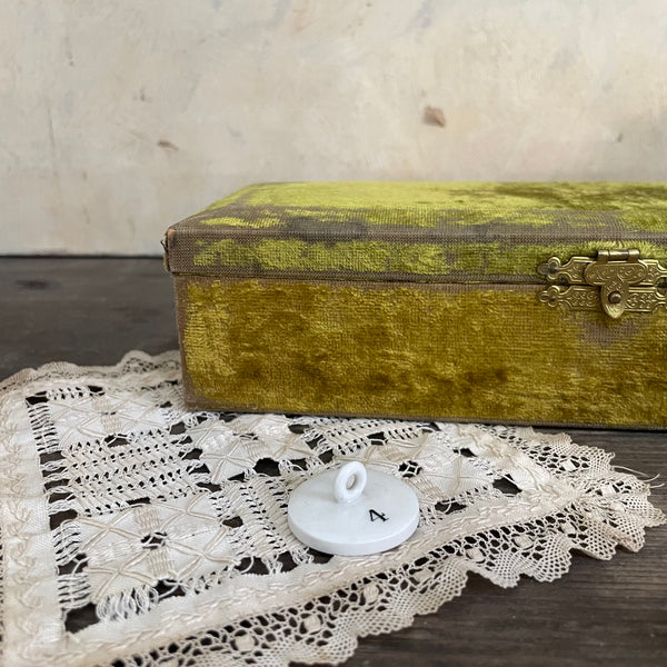 Antique Green Velvet Box