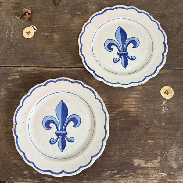 Antique French Fleur De Lis Plate